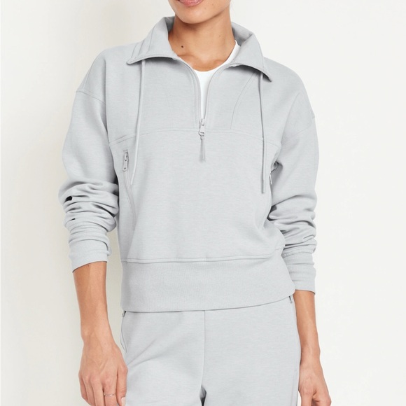 ❤️Dynamic Fleece Half-Zip Cotton Blend Sweatshirt - Picture 1 of 6